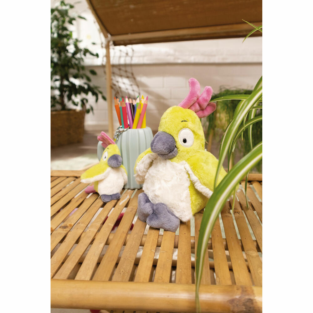 NICI Green Spring Summer Cockatoo Jaya Dangling, Cuddly Toy, Plush Toy, Stuffed Toy, 18 cm, 48954
