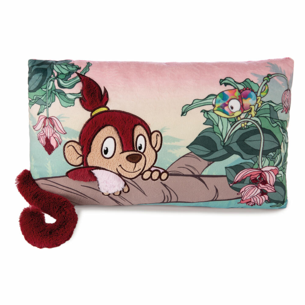 NICI Green Spring Summer Monkey Tuula Pillow, Pillow, Cuddle Pillow, Decorative Pillow, 43 x 25 cm, 48965