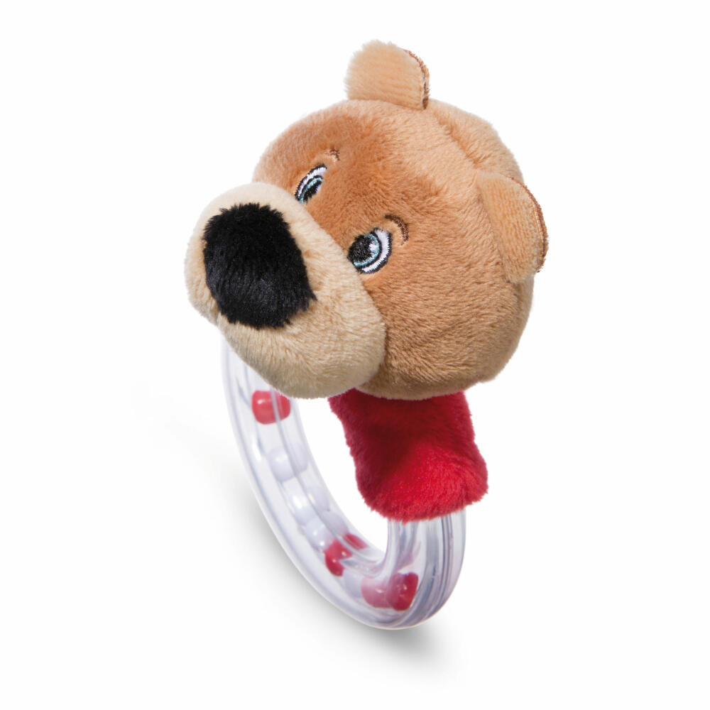 NICI FC Bayern Munich Bear Berni Rattle Ring, Rattle, Grasping Toy, Baby Toy, Baby Toy, 12 cm, 49085