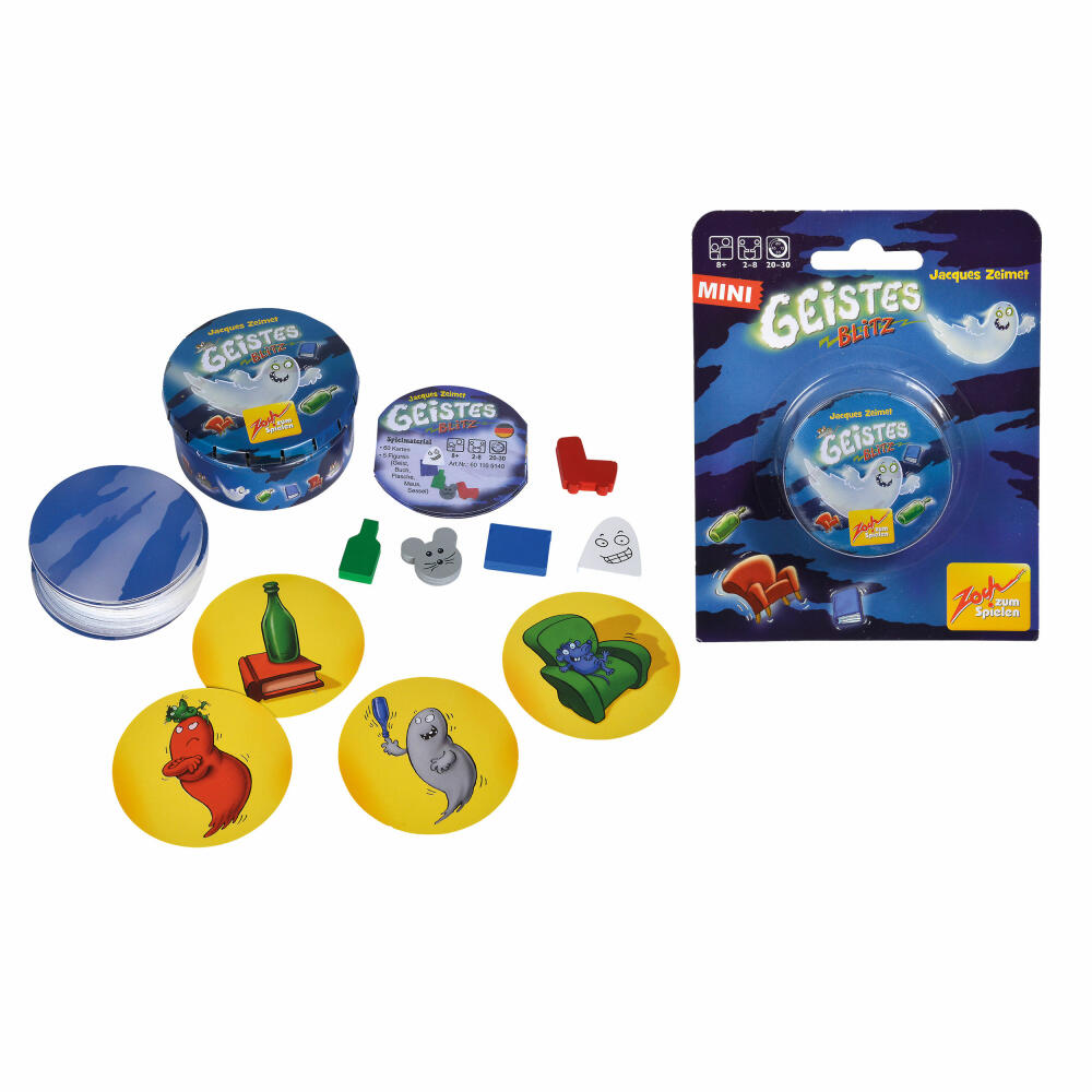 Zoch Mini Geistesblitz, Reisespiel, Reaktionsspiel, Familienspiel, Kinderspiel, Spiel, ab 8 Jahre, 601105140