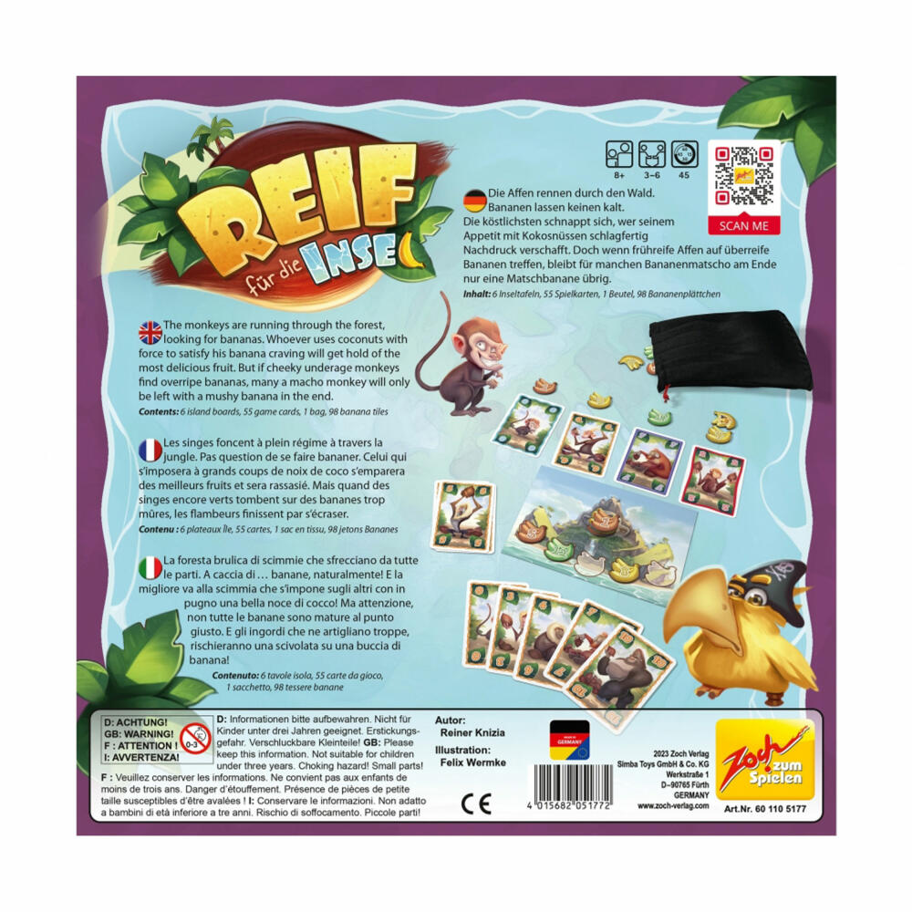 Zoch Ready for the Island, card game, family game, board game, ages 8 and up, 601105177