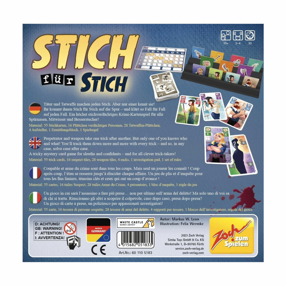 Zoch Stich für Stich, card game, family game, board game, trick-taking game, from 10 years, 601105183