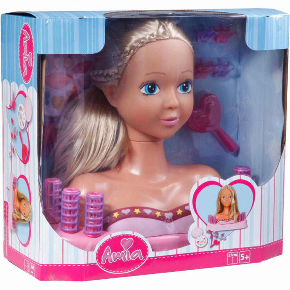 Amia make-up and styling head with accessories, 27 cm