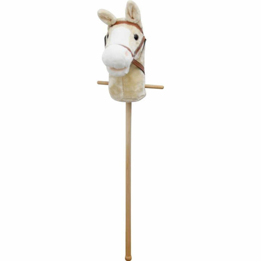 SpielMaus Wooden Plush Hobby Horse with Sound, white, 98 cm