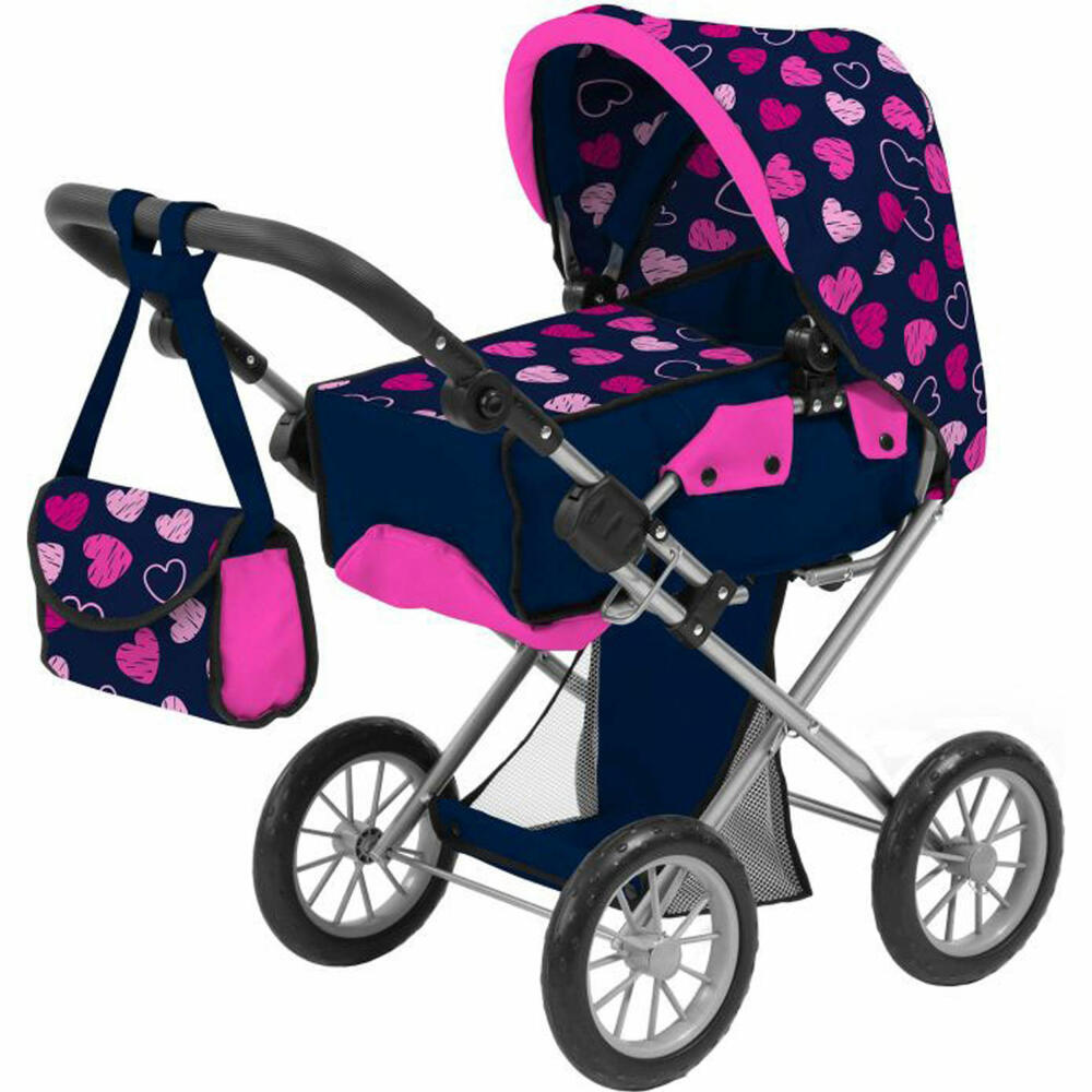 Amia Doll's Pram Heart, with Bag
