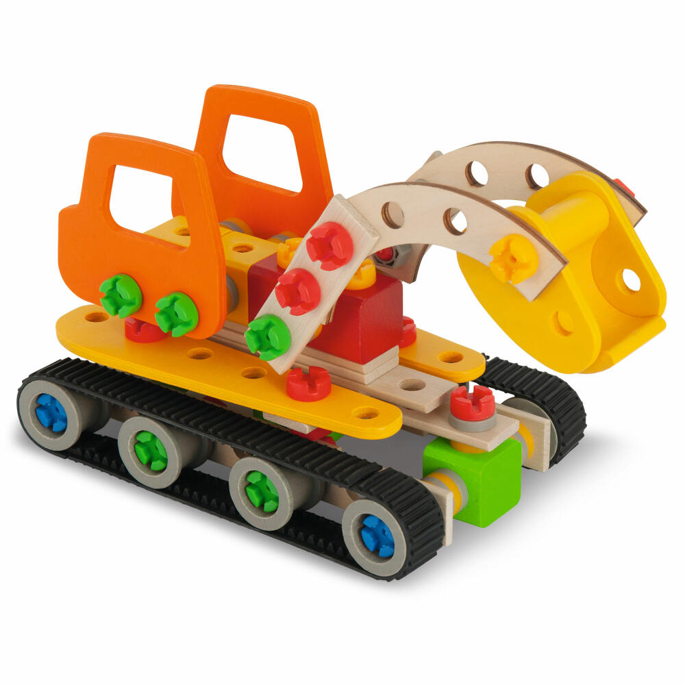 Eichhorn Constructor Crawler Excavator Set, 170 pcs., Construction Kit, Construction Set, Excavator, Construction Kit, Children's Toy, Wood, 100039096