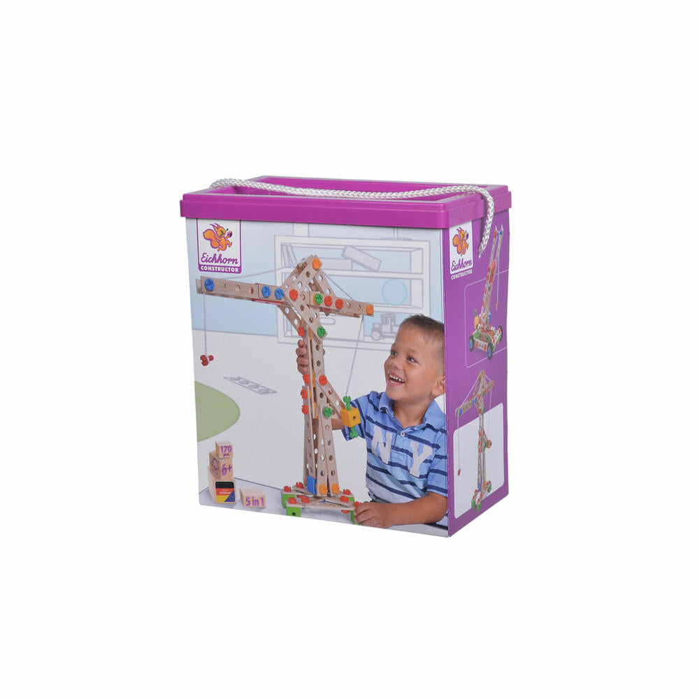 Eichhorn Constructor Crane Set, 170 pcs., Construction Kit, Building Set, Construction Kit, Airplane, Children's Toy, Wood, 100039097
