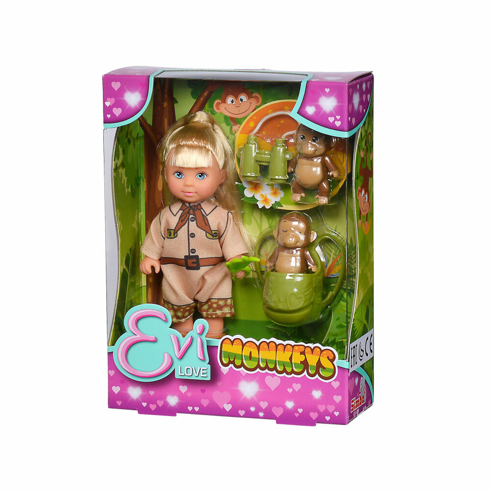 Simba Evi Love Monkeys, doll, fashion doll, dress-up doll, monkeys, expedition, from 3 years, 12 cm, 105733481