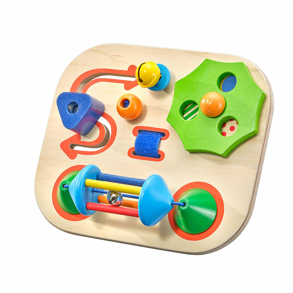 Selecta Carusello motor skills board, for on the go, motor skills board, wooden toy, wooden toy, 19 cm, 61067