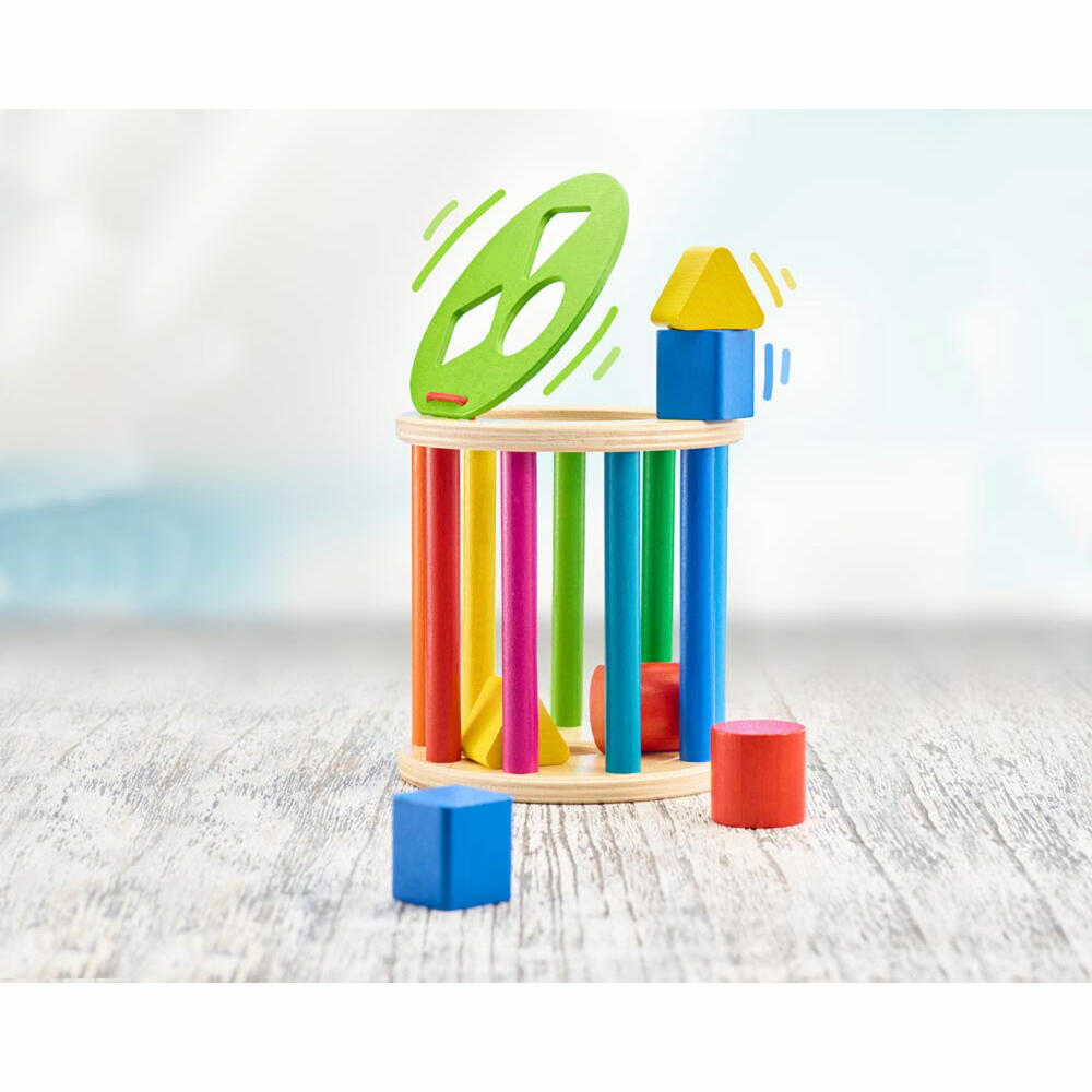 Selecta toy sorting roll, sorting roll, motor skills, toddler game, toddler toy, wood, 13 cm, 62007