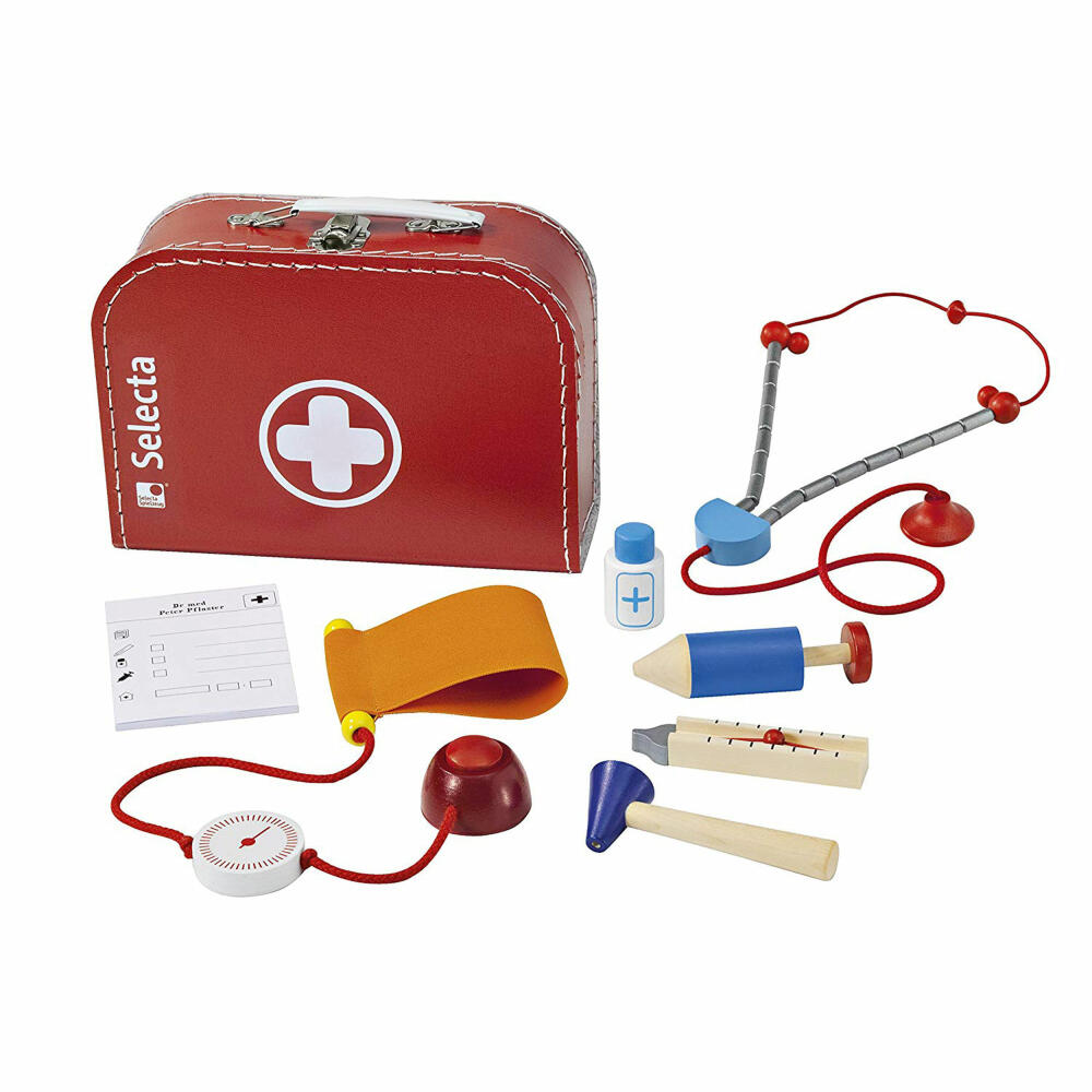 Selecta toy doctor's case, doctor's case, toddler game, toddler toy, wood, 25 x 18 cm, 62058