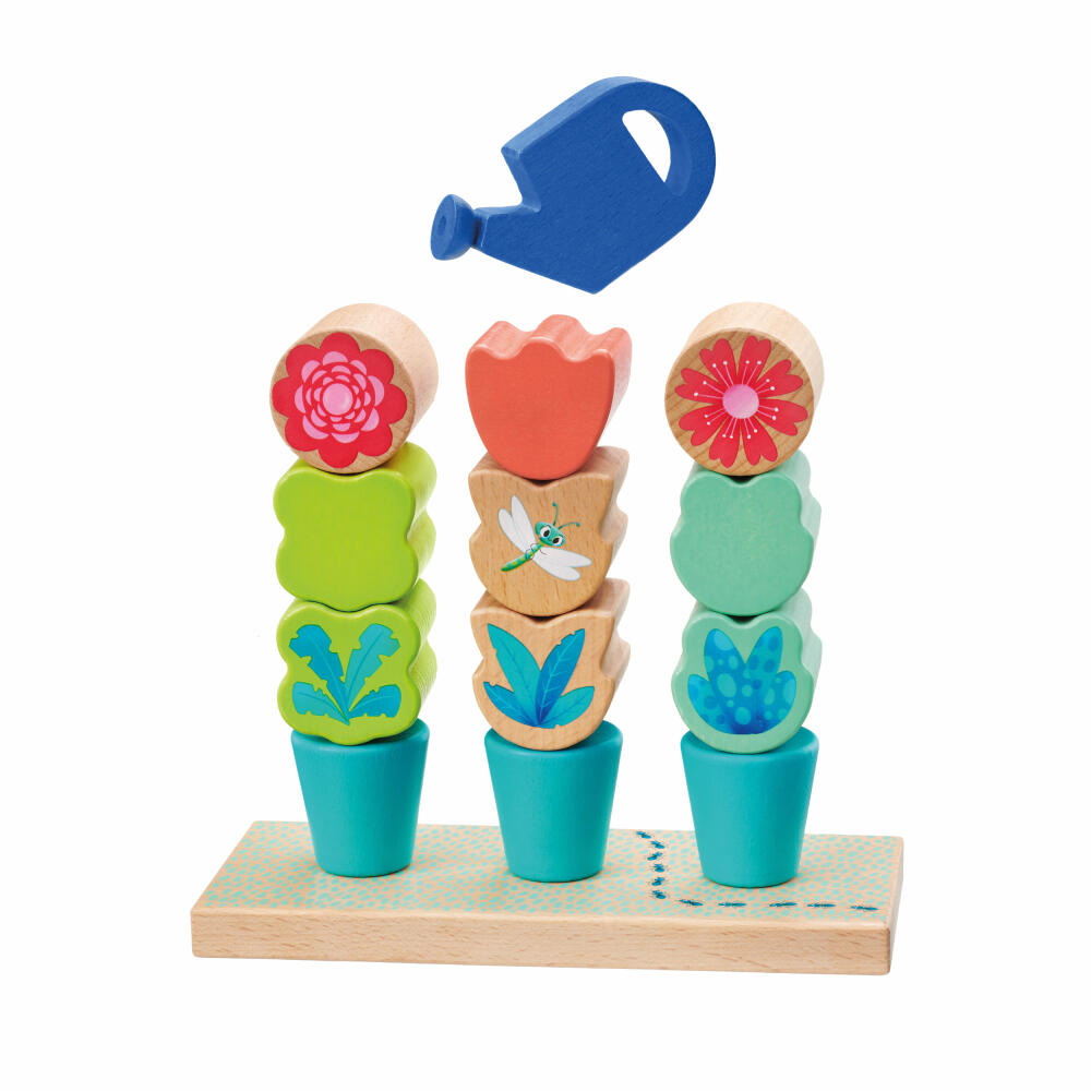 Selecta Tulips Garden Flower Plants Plug-in Game, Motor Skills Toy, Motor Skills Toy, 14 Pieces, 62086