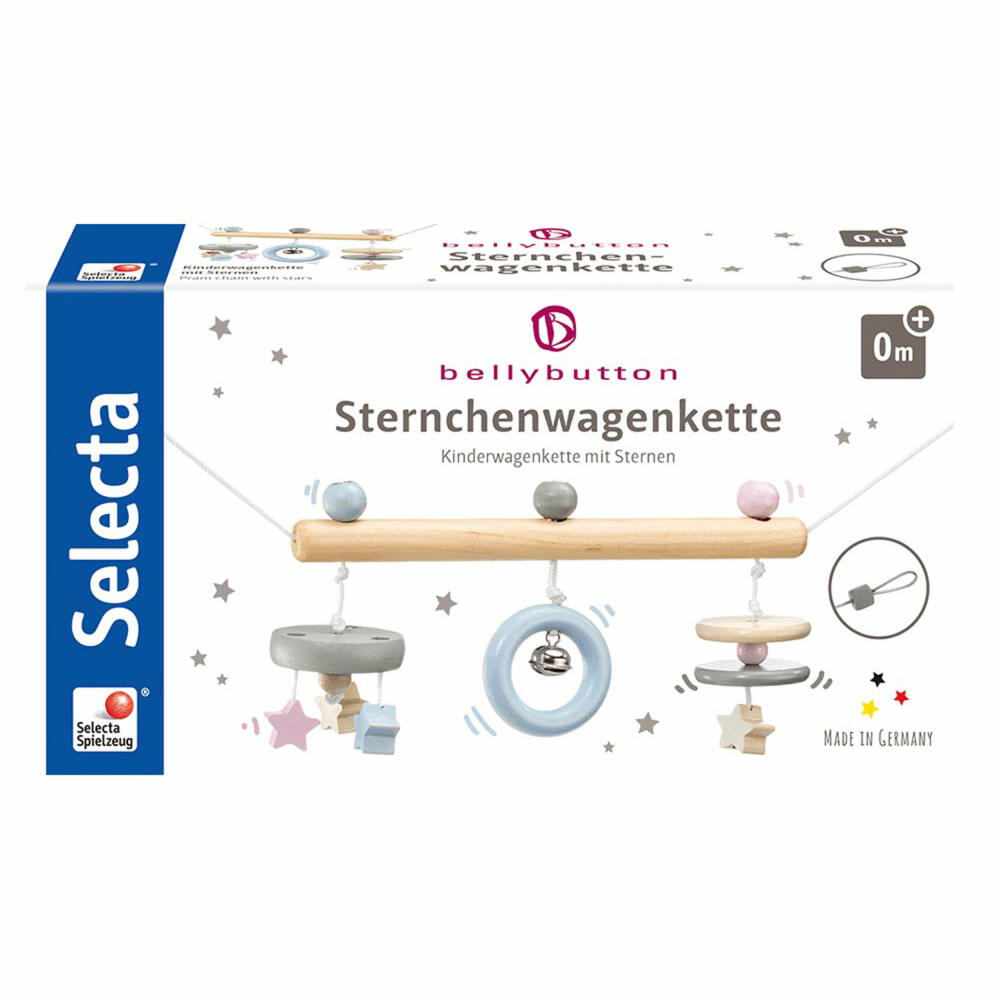 Selecta Spielzeug Sternchen Wagenkette, Wagen Kette, Kleinkindspiel, Kleinkindspielzeug, Holz, 63 cm, 64016