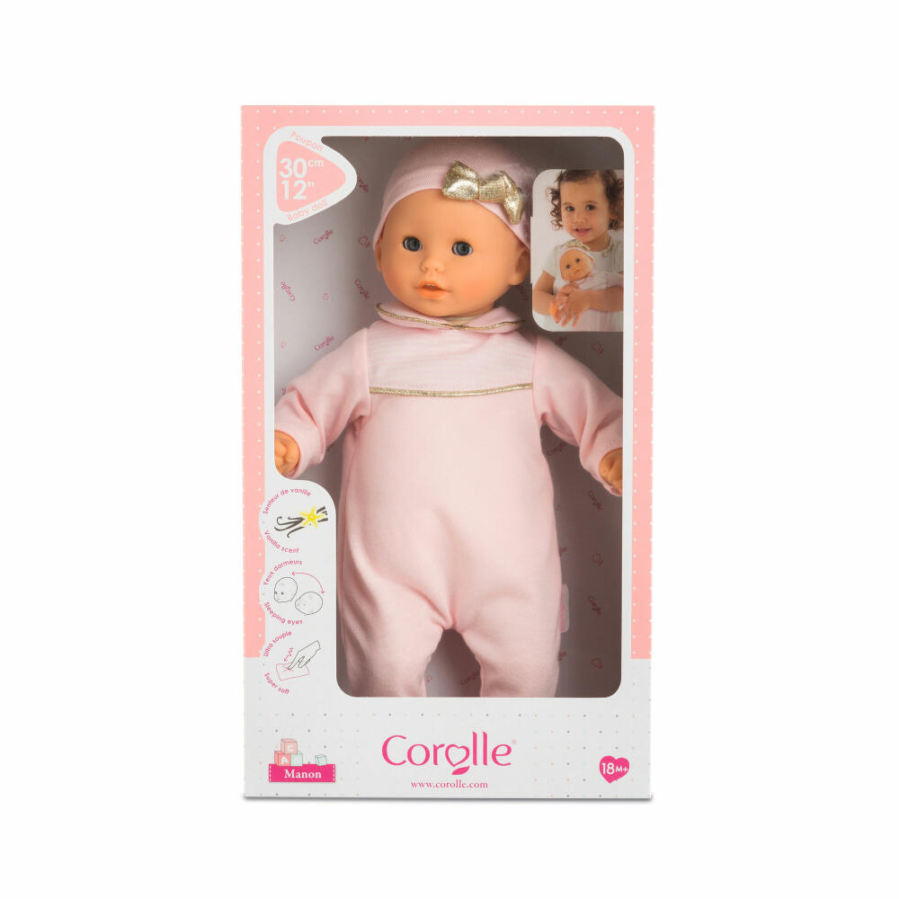 Corolle MPP Calin Manon, soft-bodied doll with sleeping eyes, baby doll, doll, vanilla scent, 30 cm, 9000100270