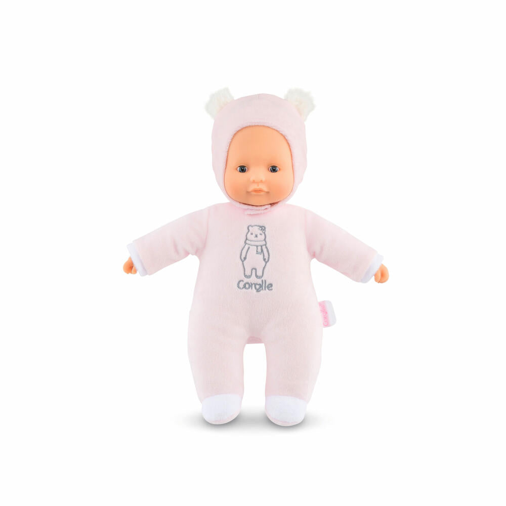 Corolle MDC Sweetheart, Weichkörperpuppe, Babypuppe, Puppe, mit Vanilleduft, Rosa Bär, 30 cm, 9000100440