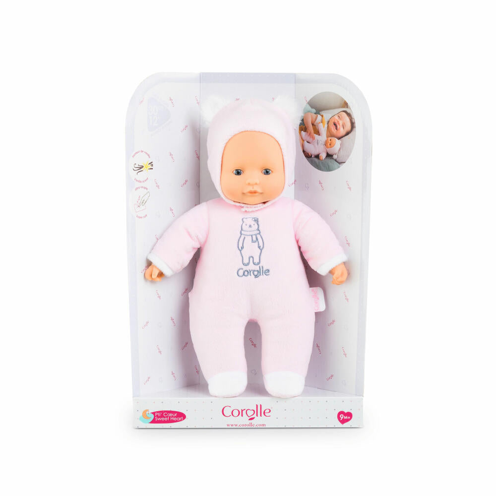 Corolle MDC Sweetheart, soft body doll, baby doll, doll, with vanilla scent, pink bear, 30 cm, 9000100440