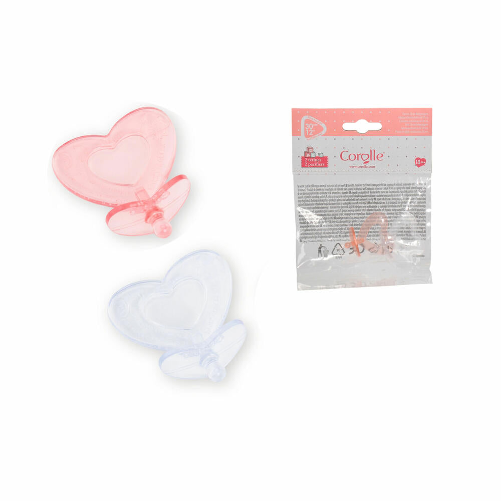 Corolle MPP pacifiers, set of 2, doll pacifiers, doll accessories, doll accessories, for all 30 cm Corolle baby dolls,