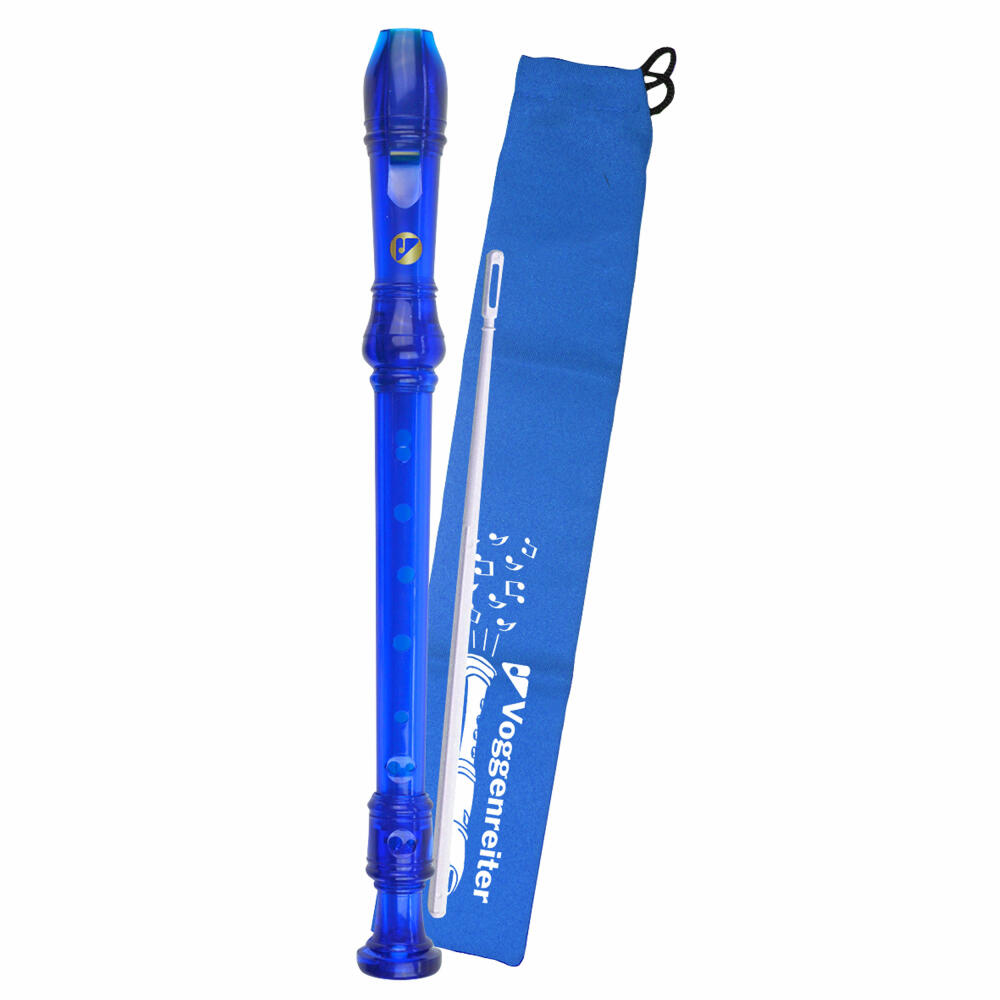 Voggenreiter Voggys plastic recorder, German fingering, block flute, blue, 1091