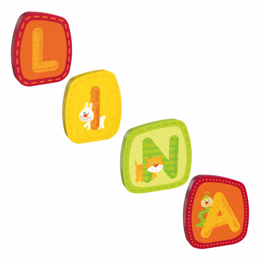 HABA wooden letters, name Lina, letters, door sign, wall, decoration, children's room, child, baby