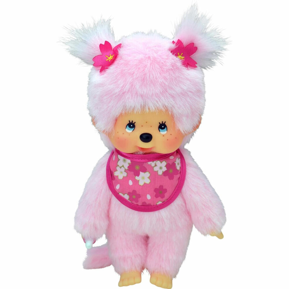 Monchichi Monchhichi Cherry Blossom Girl, Plush Toy, Plush Doll, Doll, Pink, Approx. 20 cm, 242894