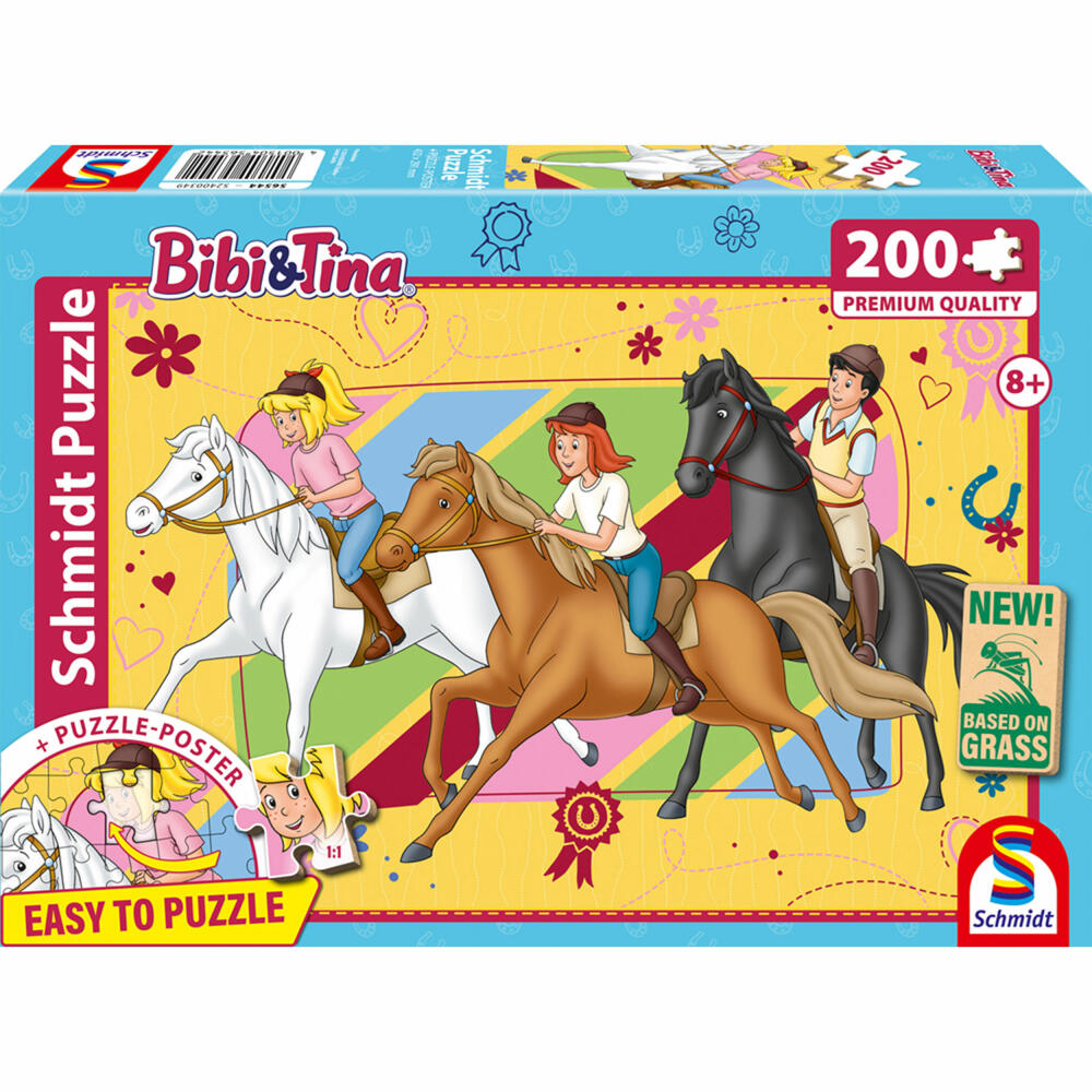 Schmidt Spiele Bibi & Tina Pferdeliebe, Puzzle, Kinderpuzzle, 200 Teile, ab 8 Jahren, 56544