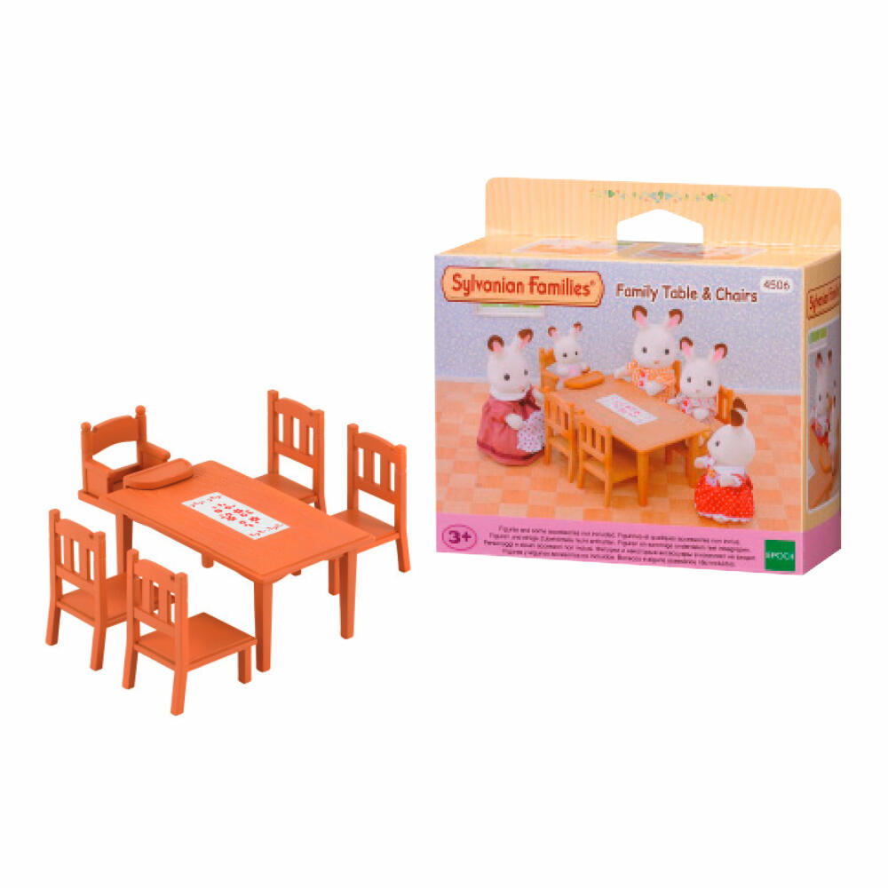 Sylvanian Families Esstisch-Set, Spielset, Möbel, Esszimmer, Spielzeug, Kinder, 4506