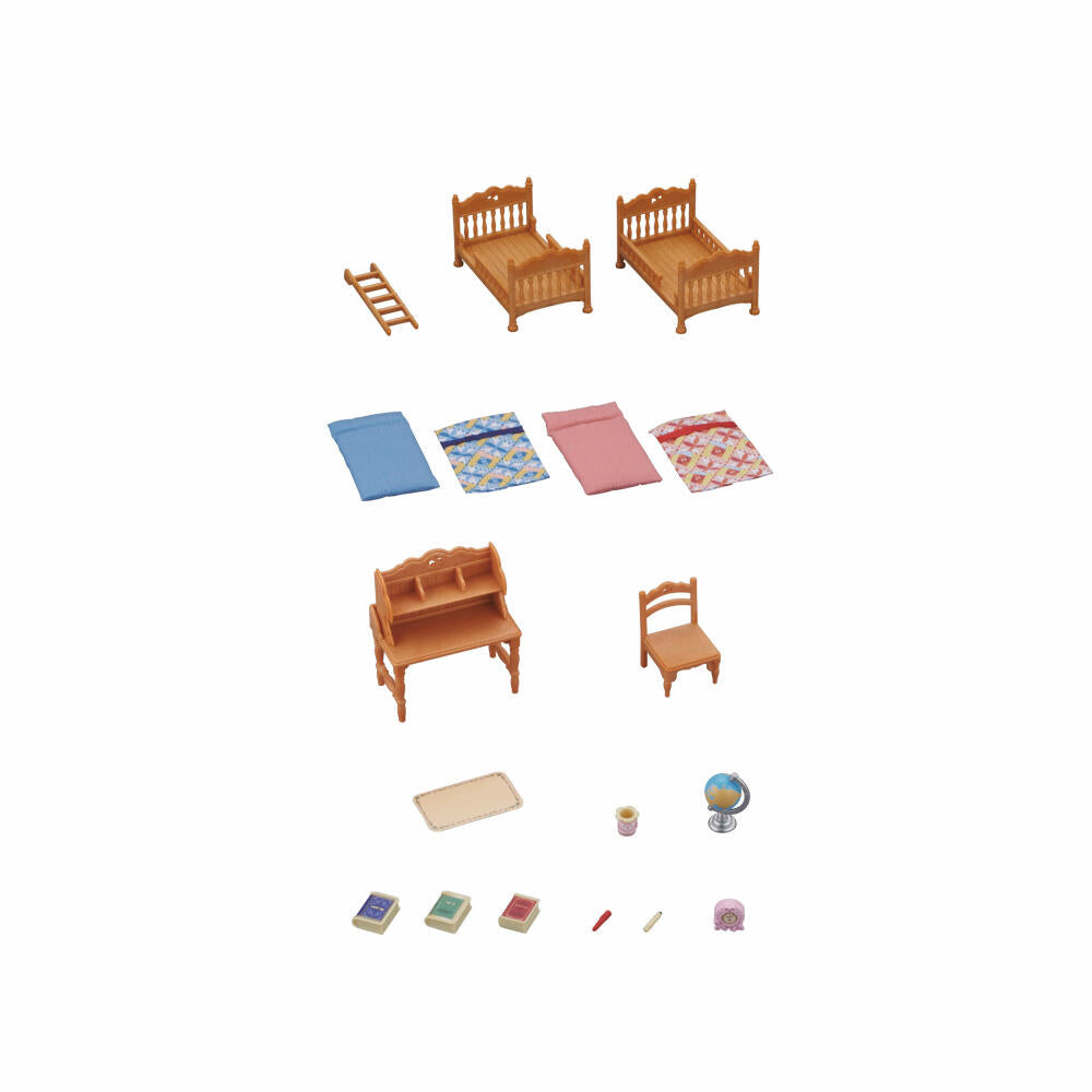 Sylvanian Families Country House Children's Room with Bunk Bed, Bed, Loft Bed, Children's Bed, Furniture, Accessories, 5338