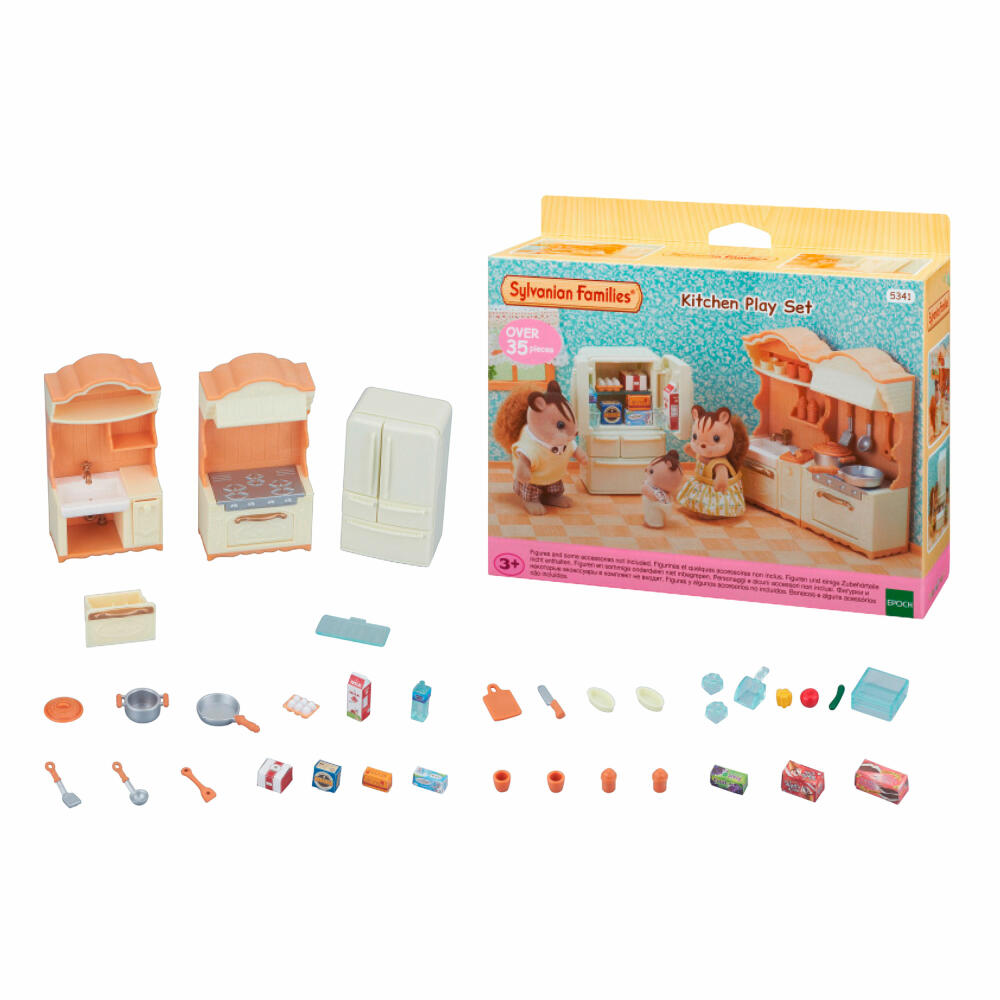 Sylvanian Families Landhaus Küche mit Kühlschrank, Spielset, Möbel, Spielzeug, Kinder, 5341