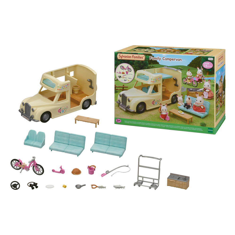 Sylvanian Families Wohnmobil, Fahrzeug, Campingwagen, Camping Wagen, Fahrrad, Spielzeug, 5454