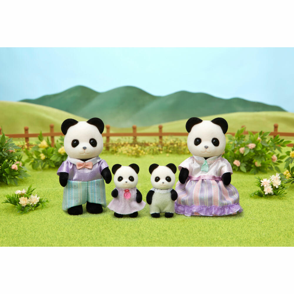 Sylvanian Families Panda Family, Toy Figure, Game Figure, Mother, Father, Figures, Families, 5529