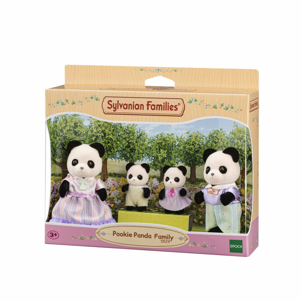 Sylvanian Families Panda Family, Toy Figure, Game Figure, Mother, Father, Figures, Families, 5529
