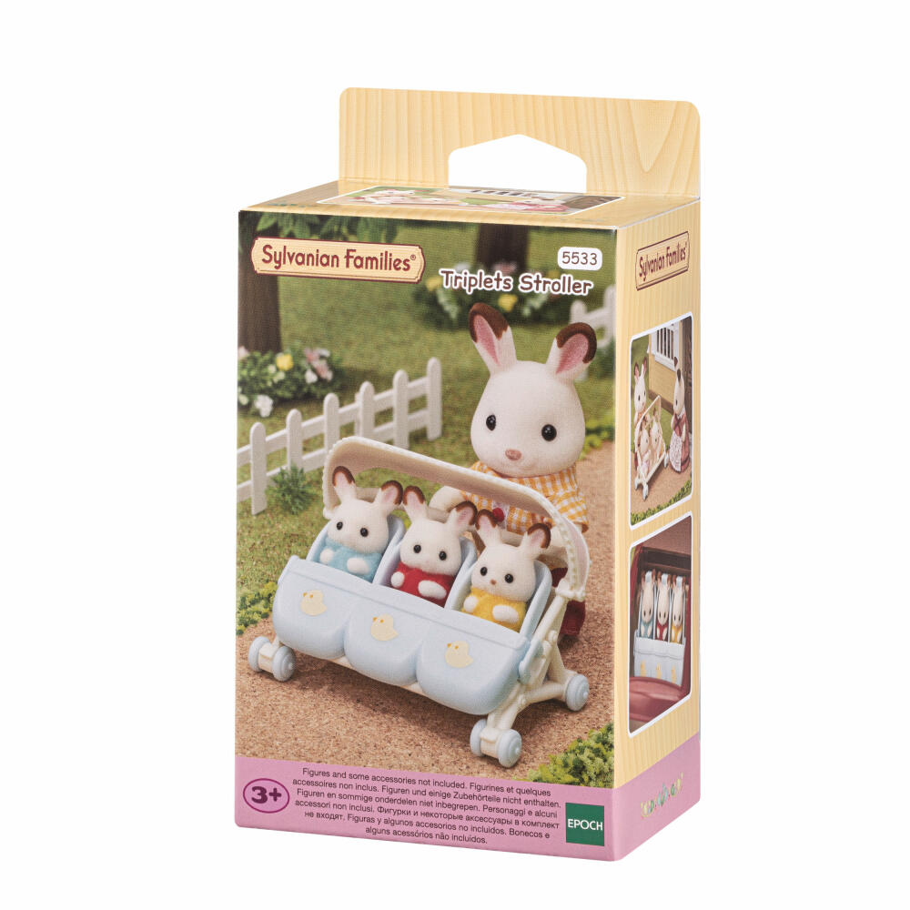 Sylvanian Families Triplets Stroller, Children's Cart, Buggy, Furniture, Accessories, 5533