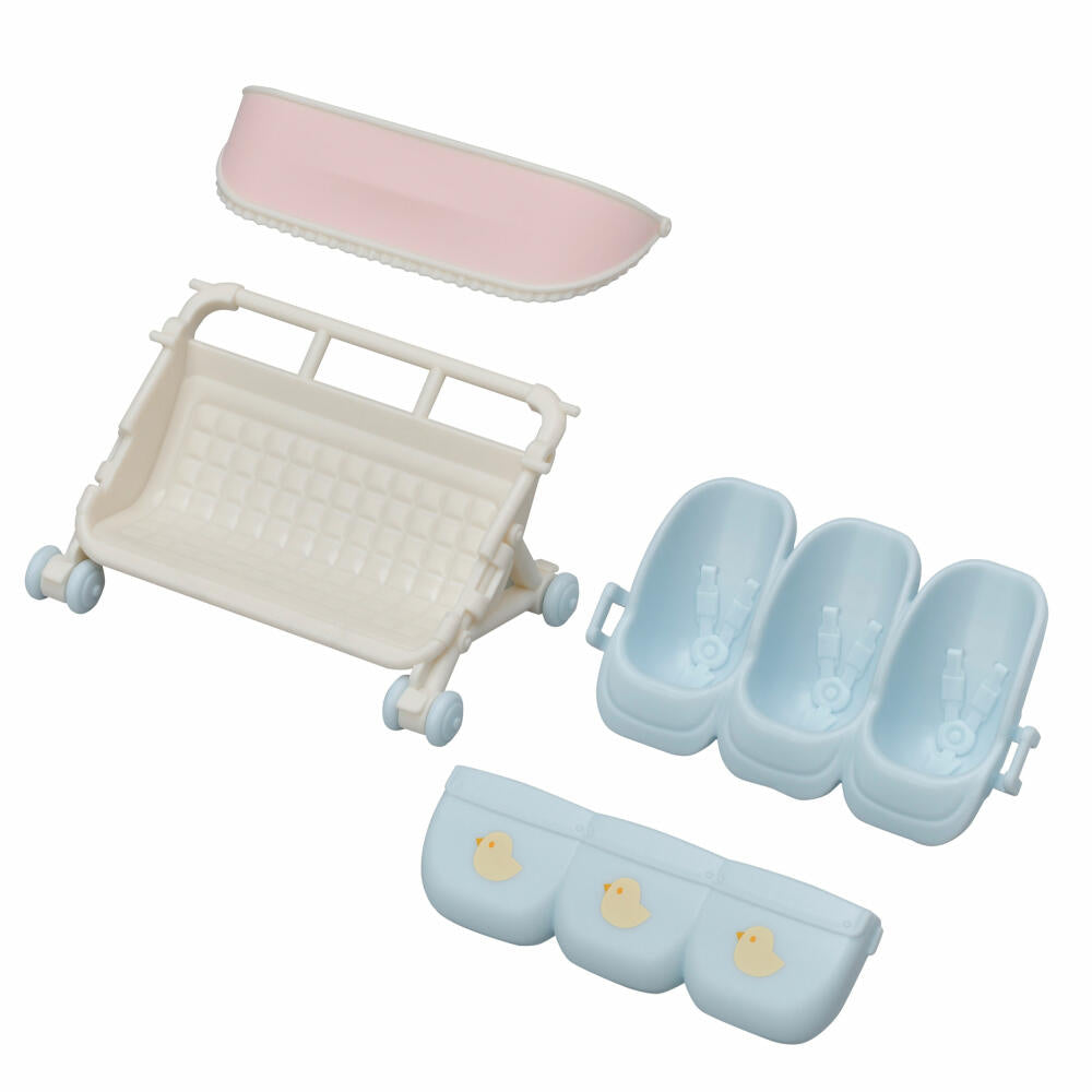 Sylvanian Families Triplets Stroller, Children's Cart, Buggy, Furniture, Accessories, 5533