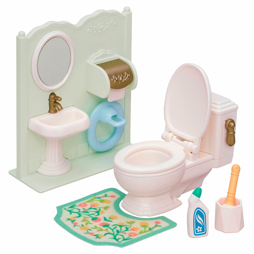 Sylvanian Families Toiletten-Set, Spielset, Möbel, Badezimmer, Spielzeug, Kinder, 5740