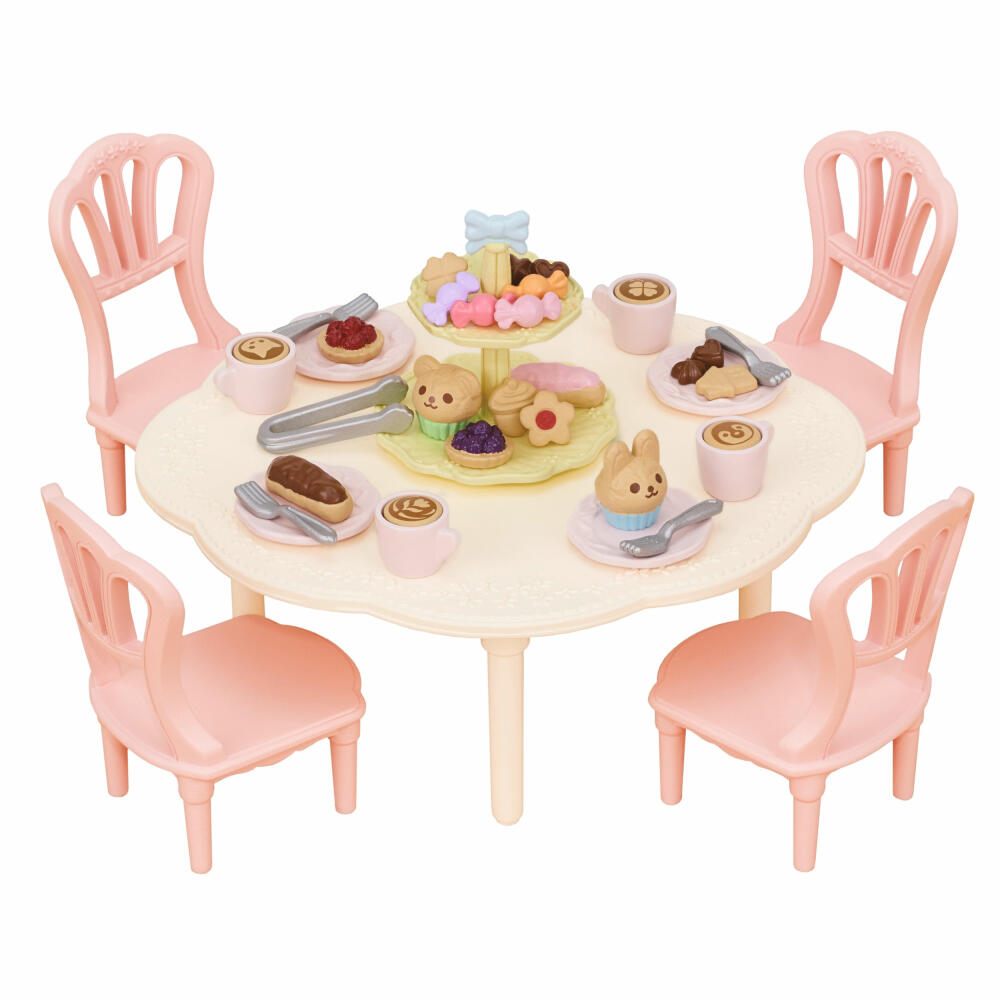 Sylvanian Families Kaffee- und Kuchen-Set, Spielset, Möbel, Esstisch, Spielzeug, Kinder, 5742
