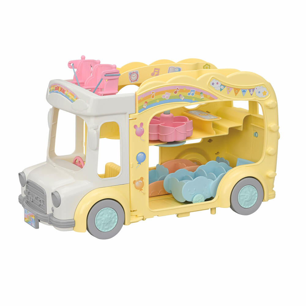 Sylvanian Families Erlebniskindergarten Bus Regenbogen, Auto, Spielzeug, Kinder, 5744