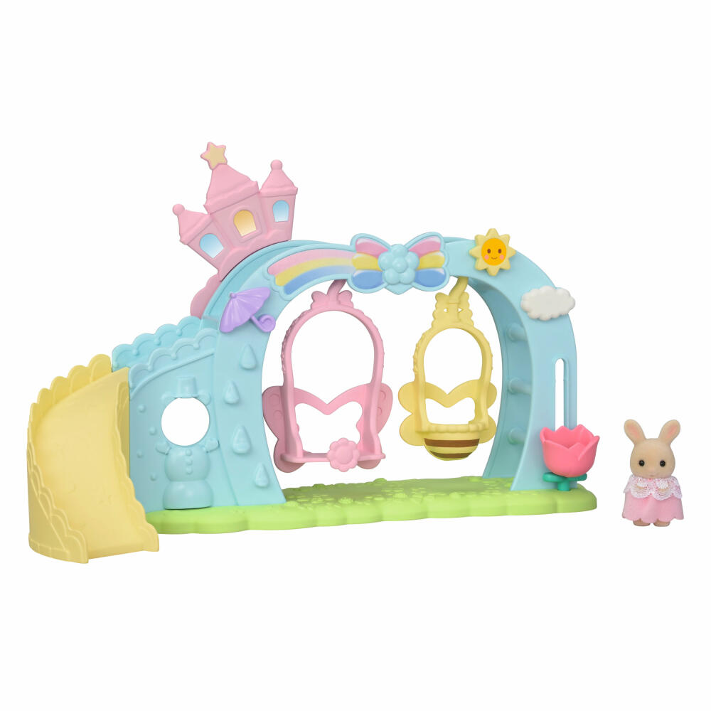 Sylvanian Families Erlebniskindergarten Schaukel mit Figur, Spielset, Spielfigur, Spielzeug, Kinder, 5745