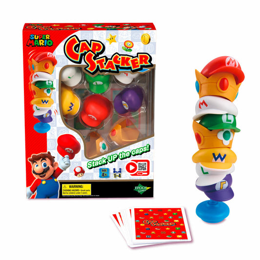 Epoch Games Super Mario Cap Stacker, Geschicklichkeitsspiel, Stapelspiel, Kinderspiel, ab 4 Jahren, 7554