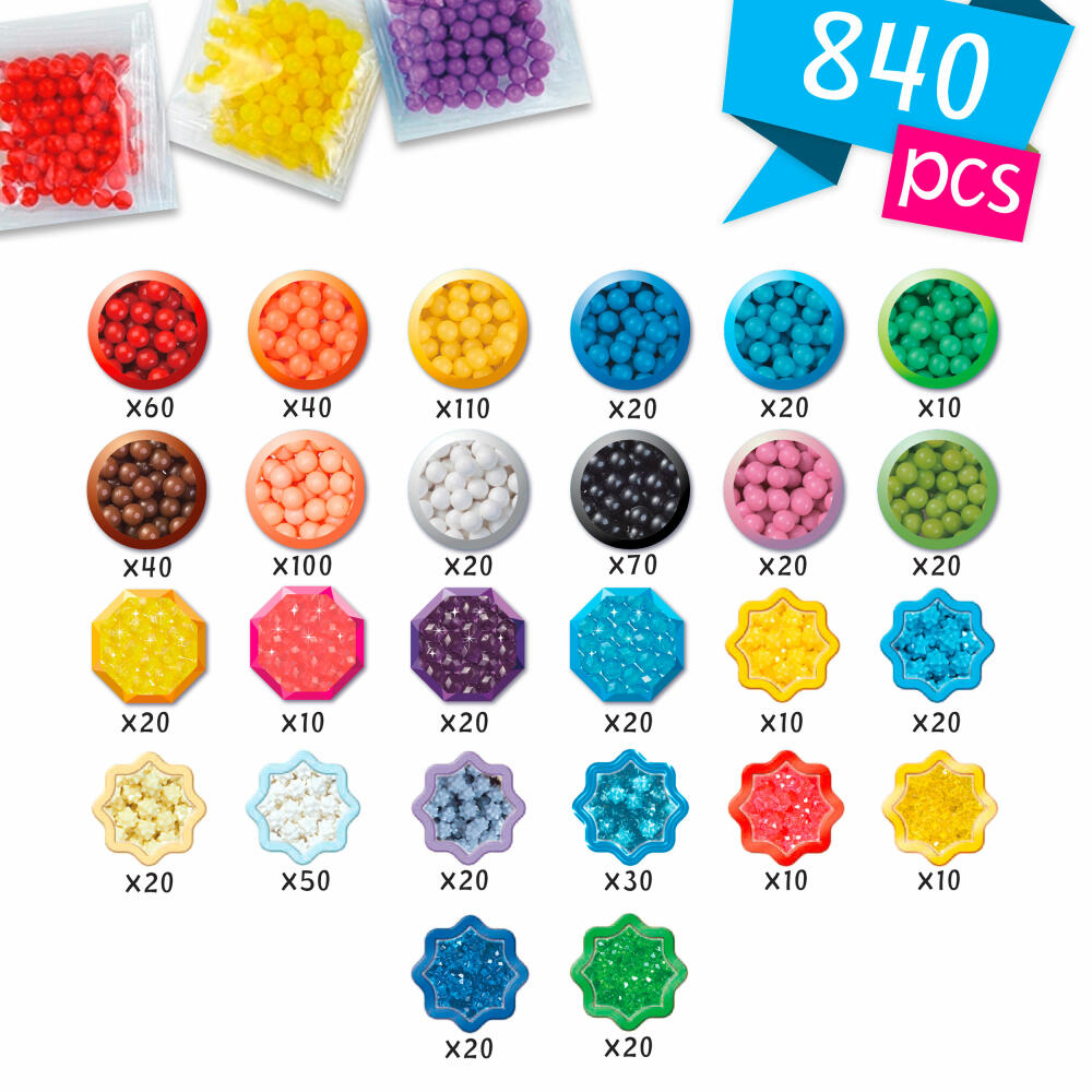 Aquabeads Disney Princess Star Beads Set, Craft Set Licensed, Craft Beads, Motif Templates, Princess, 800 Beads, 31606