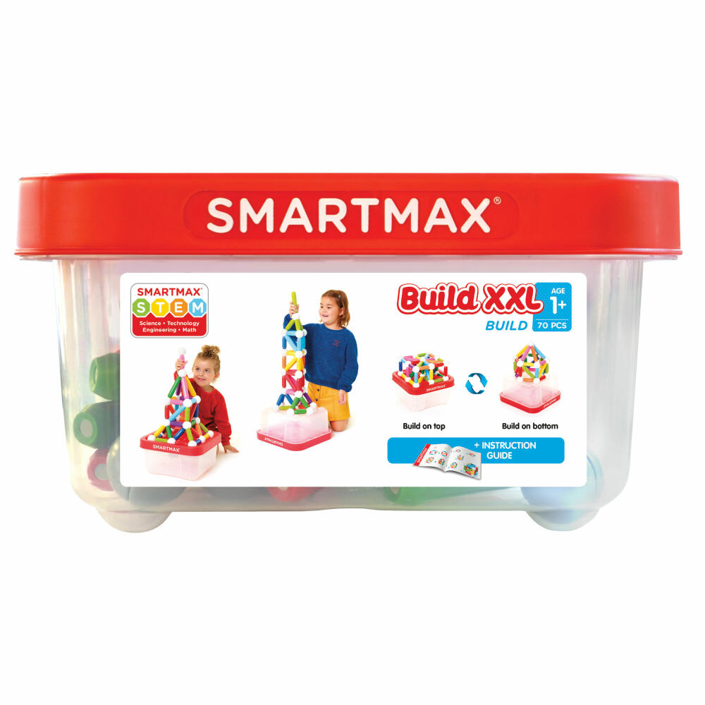 SmartMax Build XXL, 70-tlg., Konstruktionsspielzeug, Magnet Spielzeug, Bausteine, in Sammelbox, SMX 907