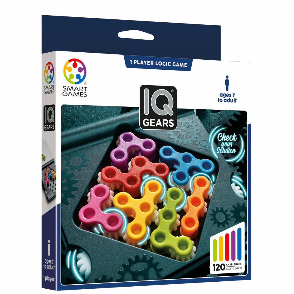 Smart Games IQ Gears, Logikspiel, Knobelspiel, Denkspiel, ab 7 Jahren, SG 307
