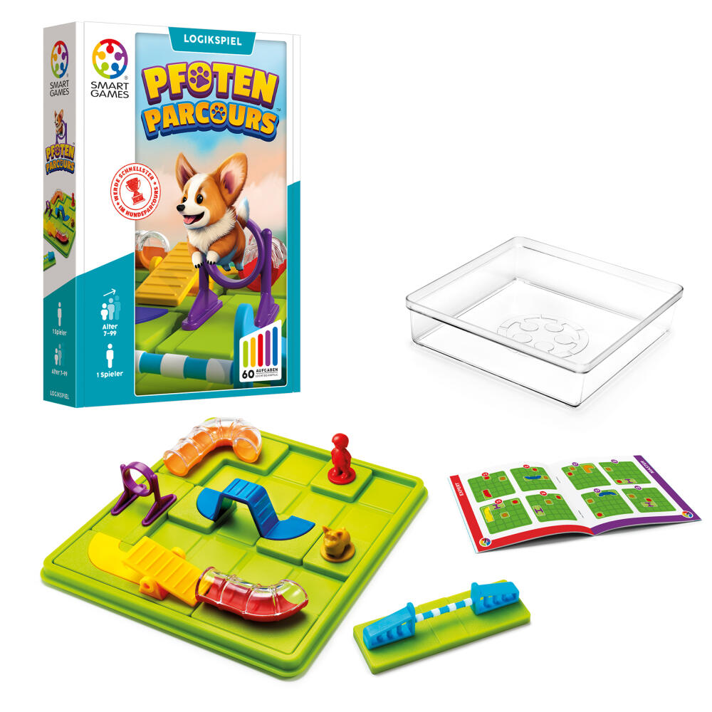 Smart Games Pfotenparcours, Kinderspiel, Logikspiel, Lernspielzeug, ab 7 Jahren, SG 451 DE