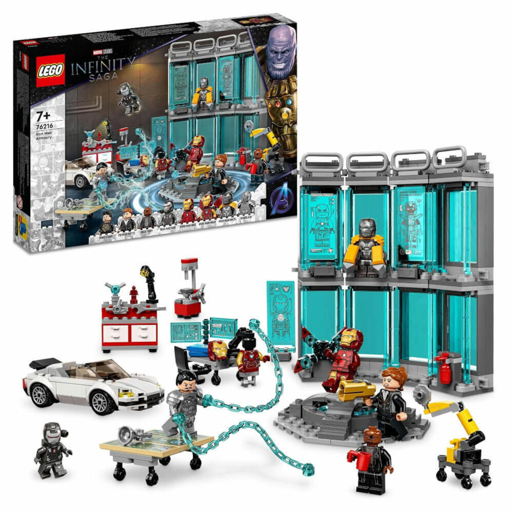 LEGO Super Heroes Iron Man's Workshop, 496 pcs., Building Set, Construction Set, Building Blocks, Toy, Ages 7 and Up, 76216