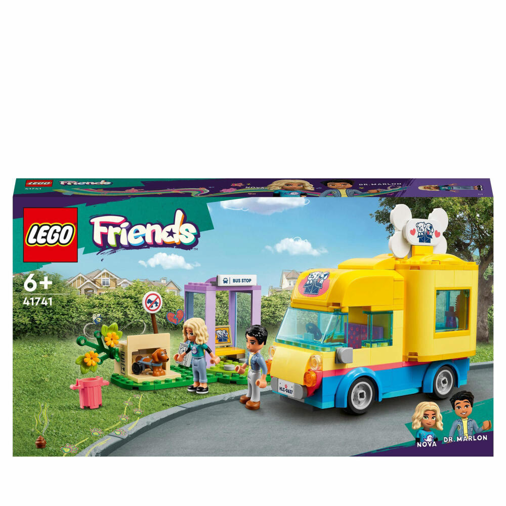 LEGO Friends Hunderettungswagen, 300-tlg., Bauset, Konstruktionsset, Bausteine, Spielzeug, ab 6 Jahre, 41741