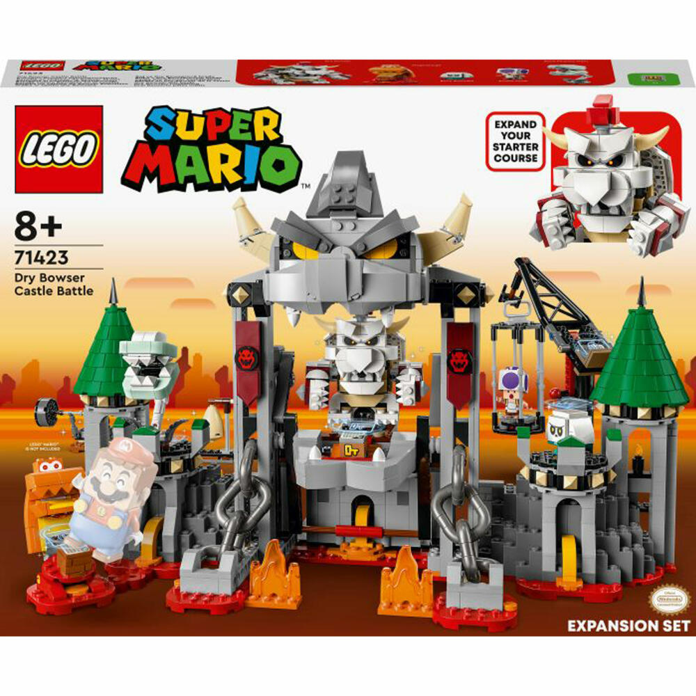 LEGO Super Mario Knochen-Bowsers Festungsschlacht Erweiterungsset, 1321-tlg., Erweiterung, Bauset, Bausteine, ab 8 Jahren, 71423