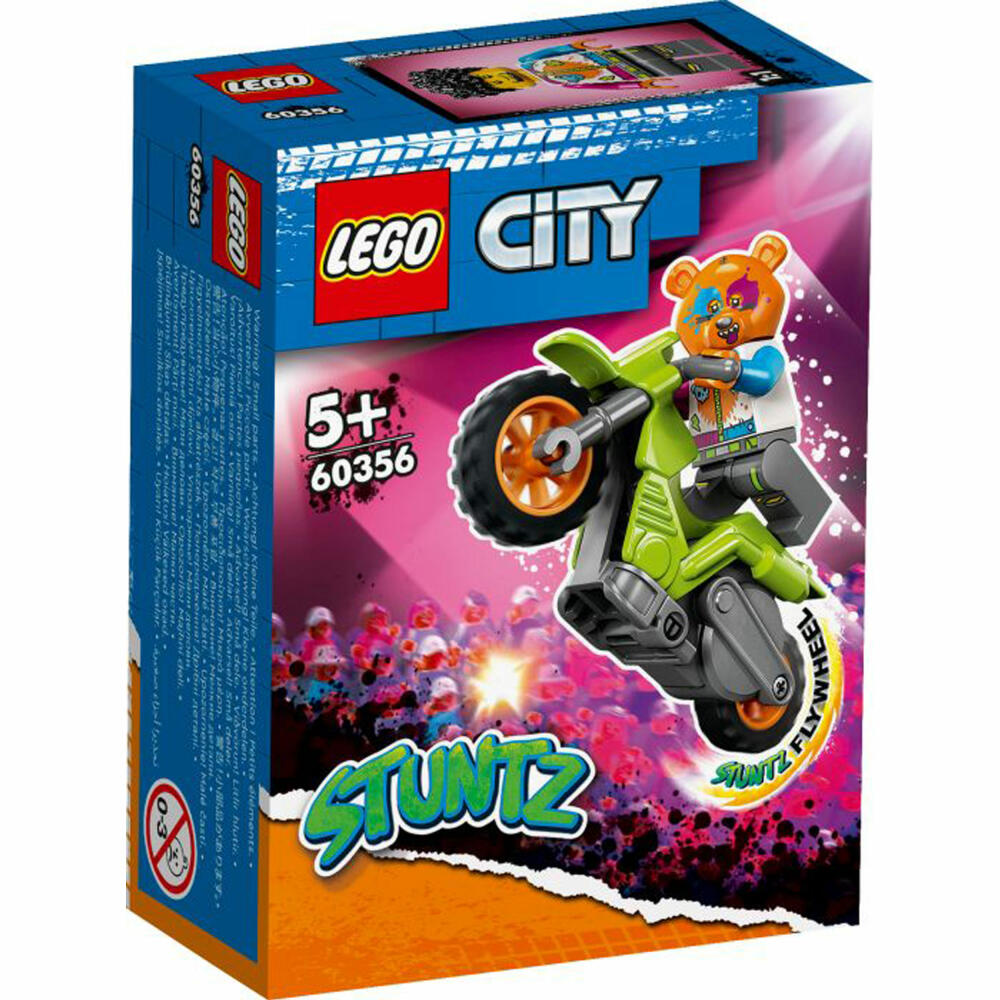 LEGO City Stuntz Bear Stunt Bike, 10 pcs., Construction Set, Motorcycle, Figure, Building Blocks, Toy, Ages 5+, 60356