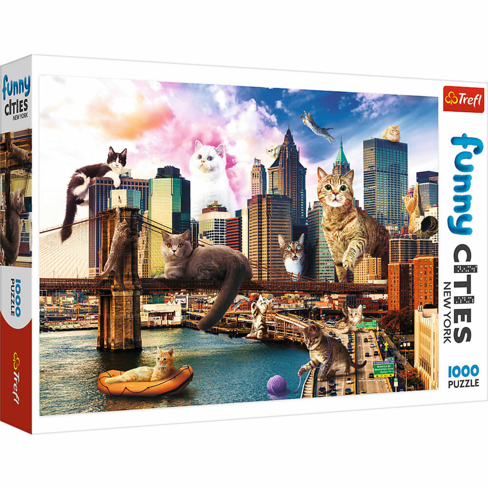 Trefl Puzzle Funny Cities / Katzen in New York, 1000 Teile, 68 x 48 cm, 10595