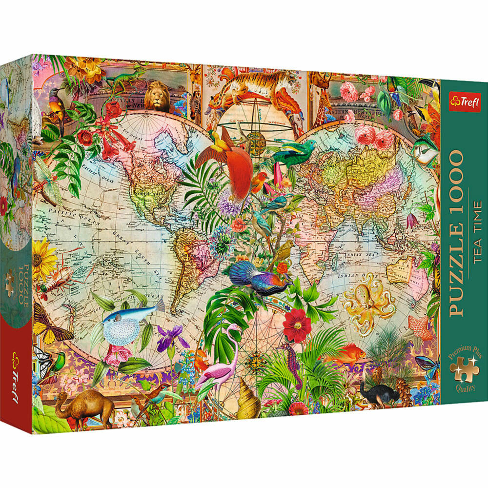 Trefl Puzzle Tea Time Historische Weltkarte, 1000 Teile, 68 x 48 cm, 12077