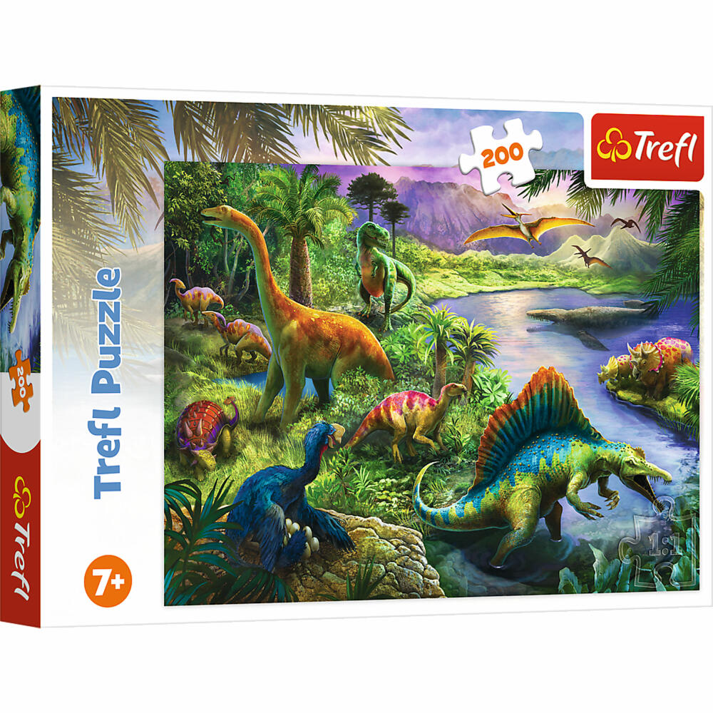 Trefl Puzzle Dinosaurier, Kinderpuzzle, 200 Teile, 48 x 34 cm, 13281