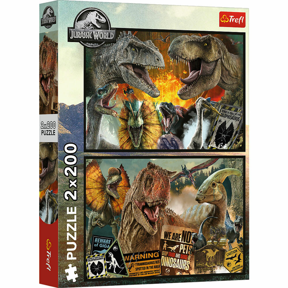 Trefl Puzzle Jurrasic World, Kinderpuzzle, 2 x 200 Teile, 41 x 27.5 cm, 13316